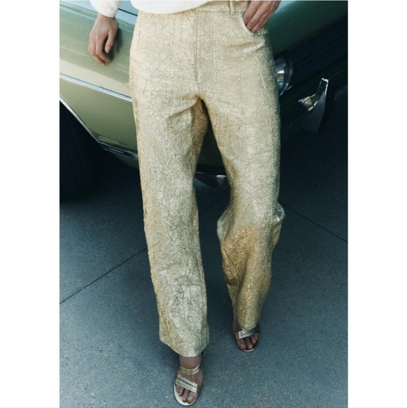 ❌️SOLD❌️SHINY PANTS ZW COLLECTION SIZE M - Picture 4 of 12